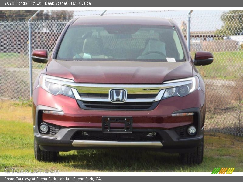 Deep Scarlet Pearl / Beige 2020 Honda Pilot EX