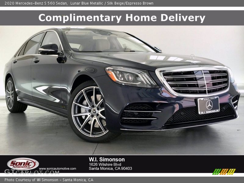 Lunar Blue Metallic / Silk Beige/Espresso Brown 2020 Mercedes-Benz S 560 Sedan