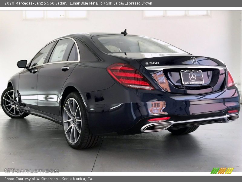 Lunar Blue Metallic / Silk Beige/Espresso Brown 2020 Mercedes-Benz S 560 Sedan