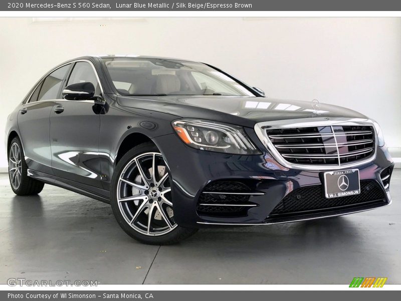 Lunar Blue Metallic / Silk Beige/Espresso Brown 2020 Mercedes-Benz S 560 Sedan