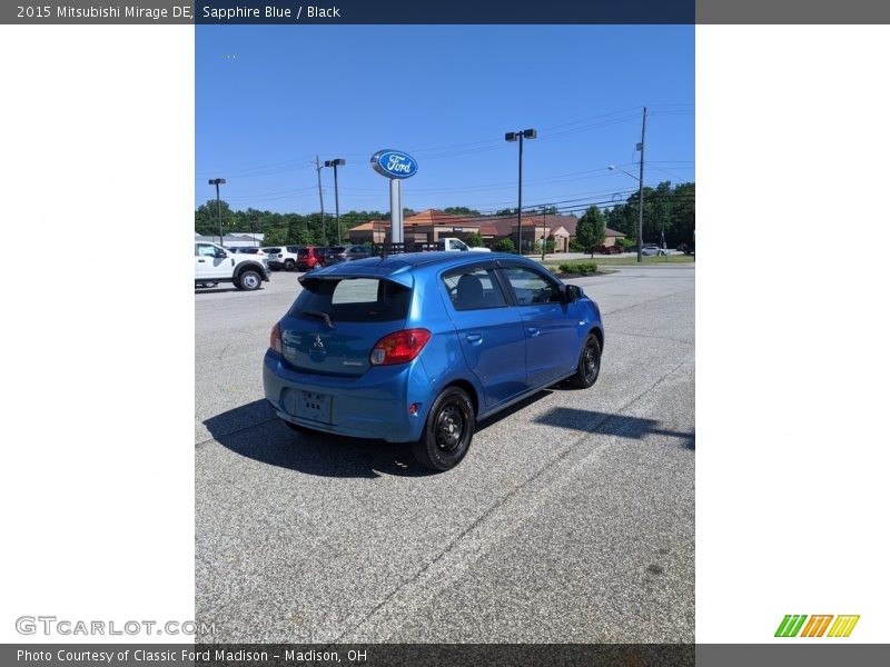 Sapphire Blue / Black 2015 Mitsubishi Mirage DE