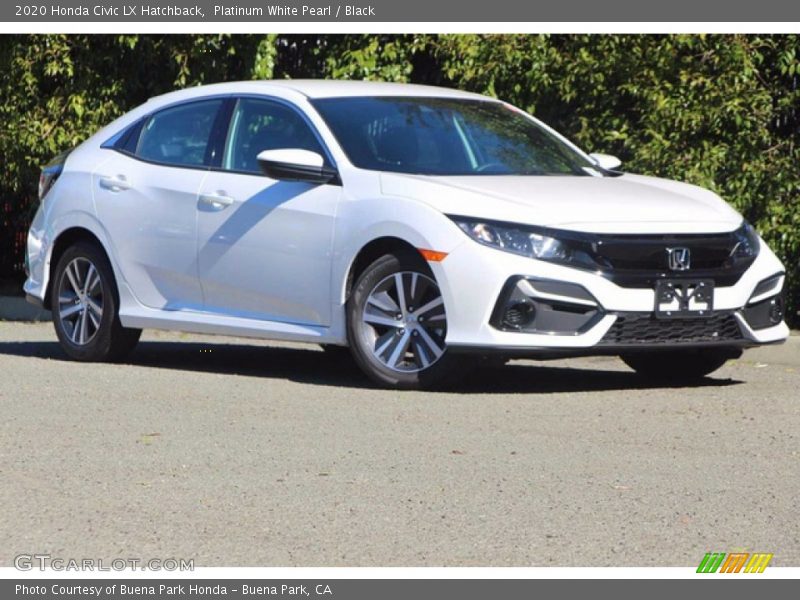 Platinum White Pearl / Black 2020 Honda Civic LX Hatchback