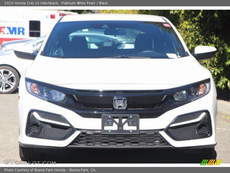 Platinum White Pearl / Black 2020 Honda Civic LX Hatchback