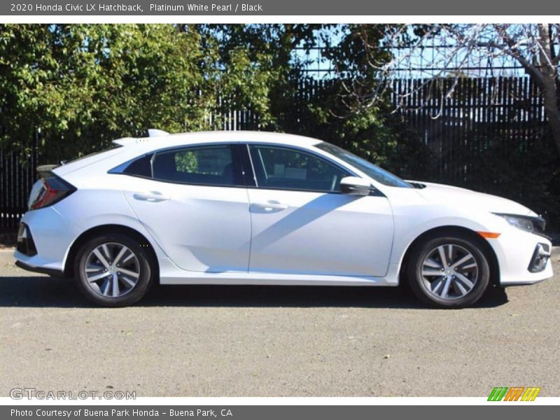 Platinum White Pearl / Black 2020 Honda Civic LX Hatchback