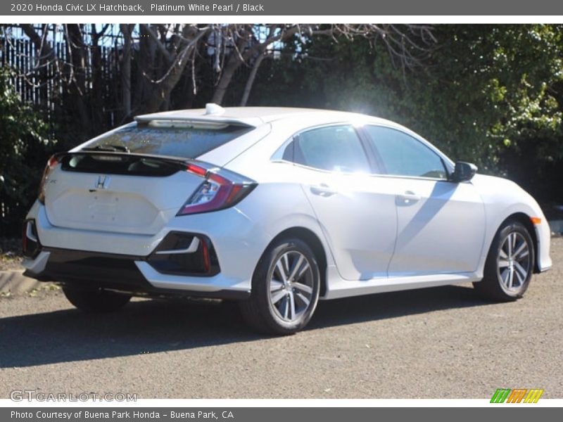 Platinum White Pearl / Black 2020 Honda Civic LX Hatchback