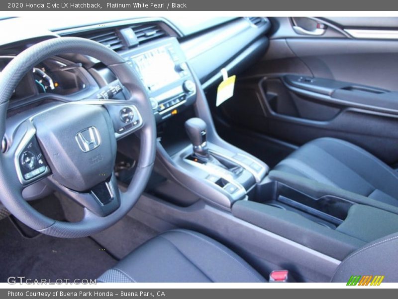 Platinum White Pearl / Black 2020 Honda Civic LX Hatchback