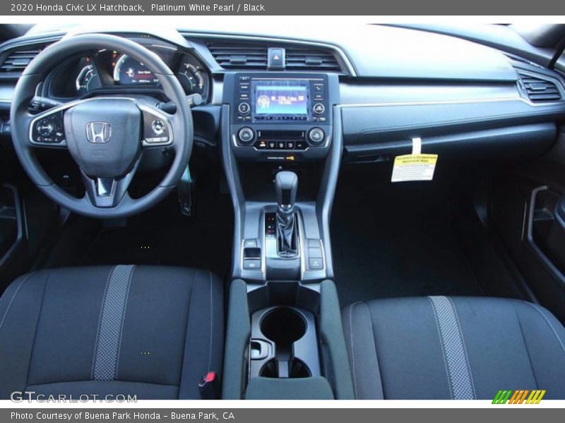Platinum White Pearl / Black 2020 Honda Civic LX Hatchback