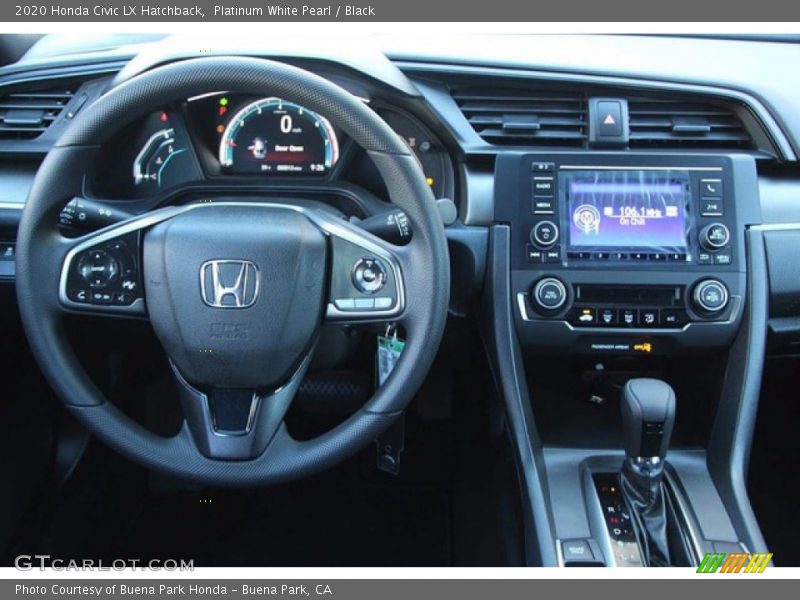 Platinum White Pearl / Black 2020 Honda Civic LX Hatchback