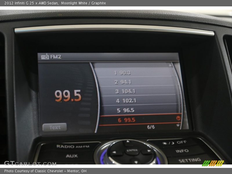 Audio System of 2012 G 25 x AWD Sedan