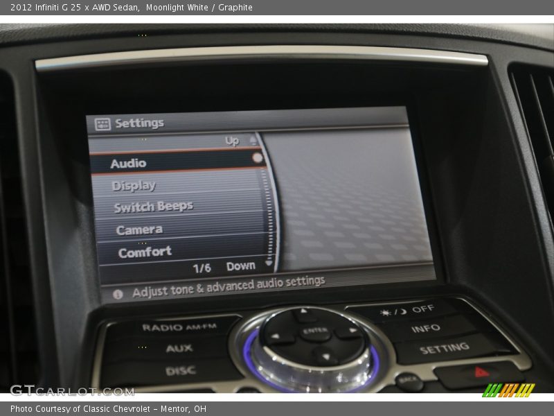 Controls of 2012 G 25 x AWD Sedan