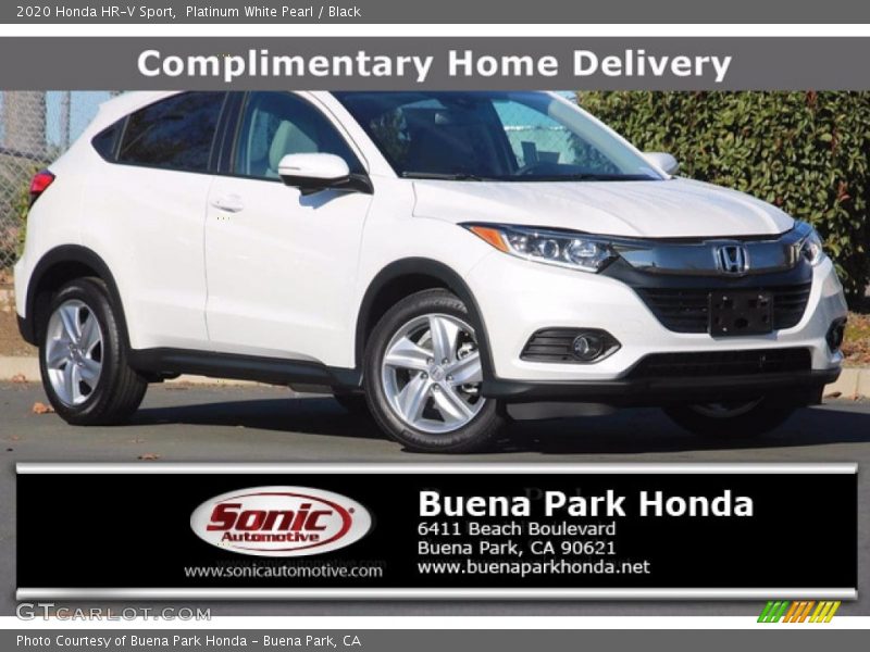 Platinum White Pearl / Black 2020 Honda HR-V Sport