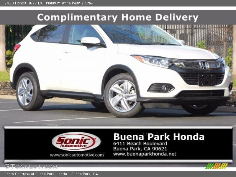 Platinum White Pearl / Gray 2020 Honda HR-V EX