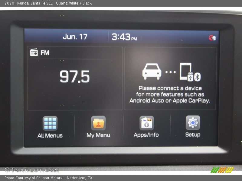 Quartz White / Black 2020 Hyundai Santa Fe SEL