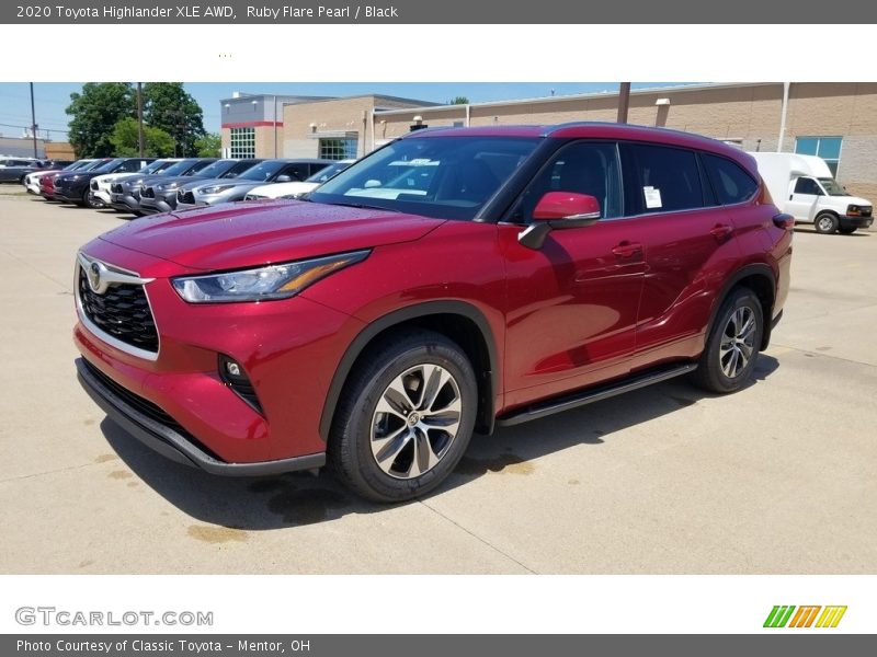 Ruby Flare Pearl / Black 2020 Toyota Highlander XLE AWD
