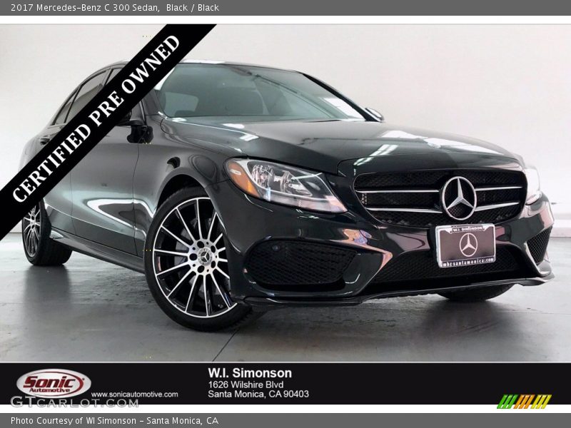 Black / Black 2017 Mercedes-Benz C 300 Sedan