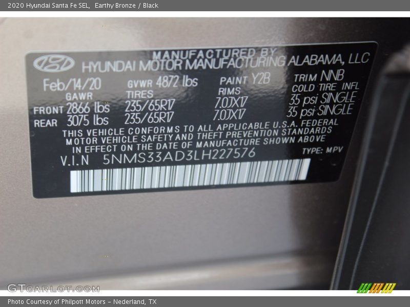 Earthy Bronze / Black 2020 Hyundai Santa Fe SEL