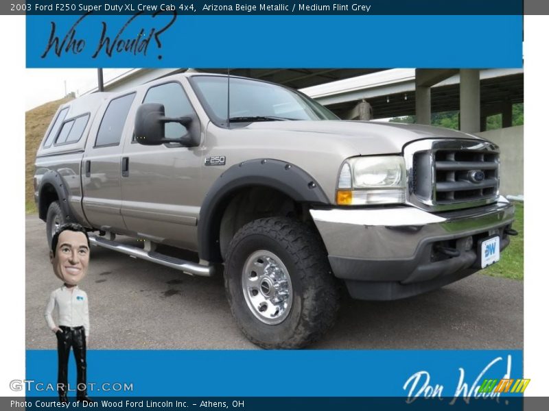 Arizona Beige Metallic / Medium Flint Grey 2003 Ford F250 Super Duty XL Crew Cab 4x4