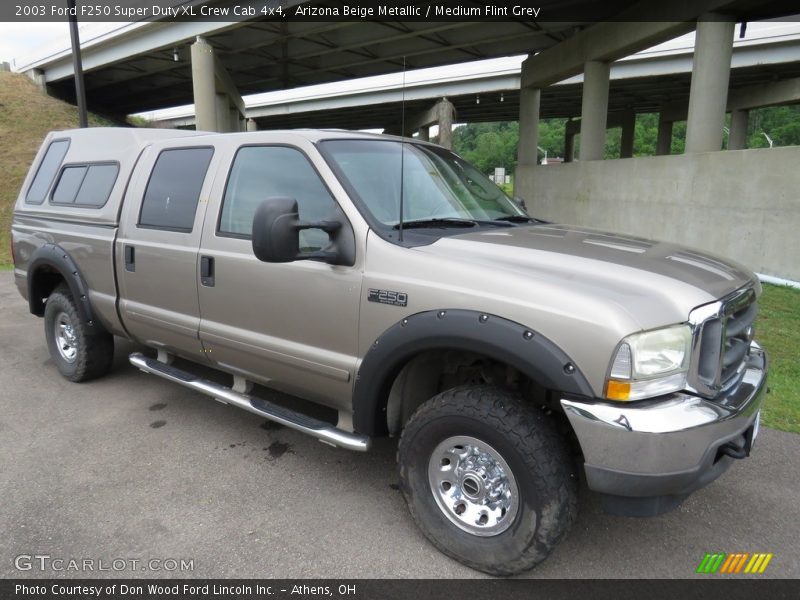 Arizona Beige Metallic / Medium Flint Grey 2003 Ford F250 Super Duty XL Crew Cab 4x4
