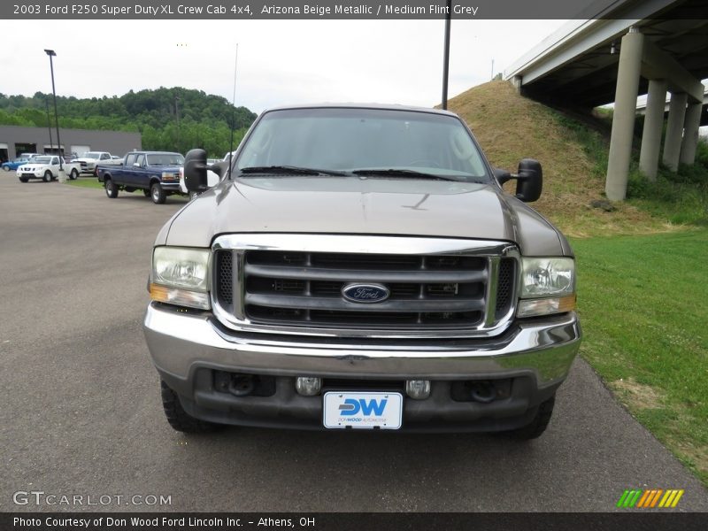 Arizona Beige Metallic / Medium Flint Grey 2003 Ford F250 Super Duty XL Crew Cab 4x4