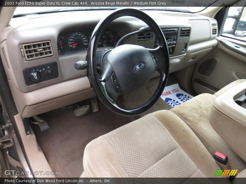 Arizona Beige Metallic / Medium Flint Grey 2003 Ford F250 Super Duty XL Crew Cab 4x4