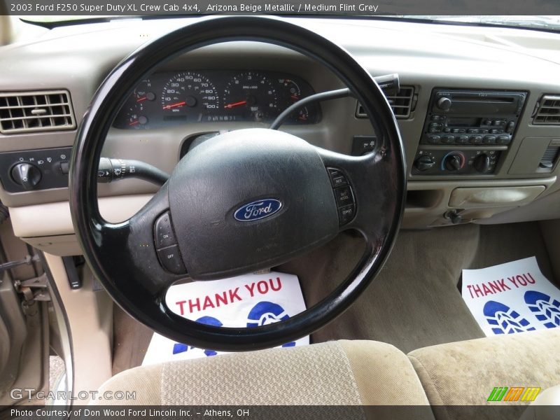 Arizona Beige Metallic / Medium Flint Grey 2003 Ford F250 Super Duty XL Crew Cab 4x4