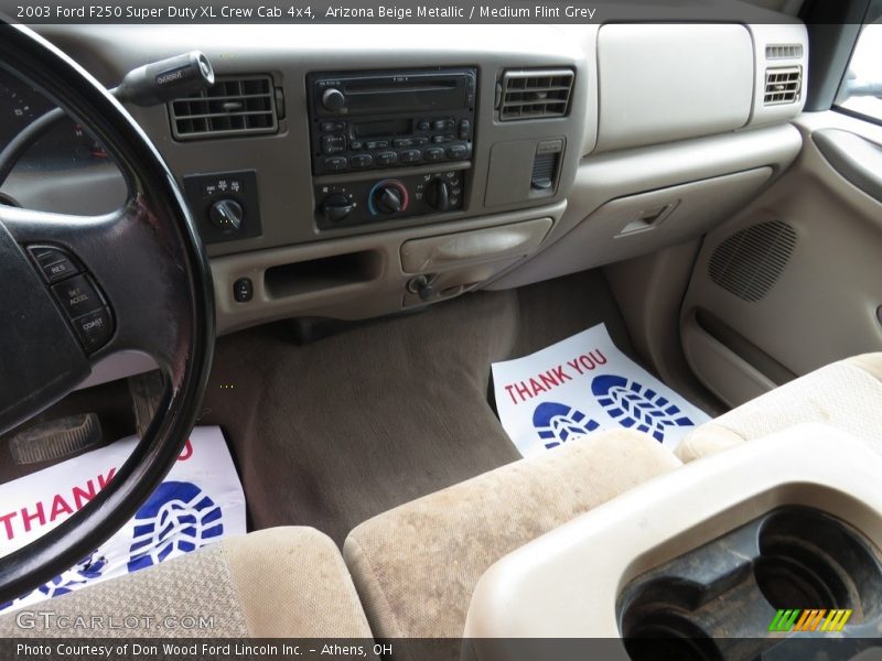 Arizona Beige Metallic / Medium Flint Grey 2003 Ford F250 Super Duty XL Crew Cab 4x4