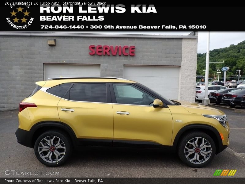 Starbright Yellow / Black 2021 Kia Seltos SX Turbo AWD