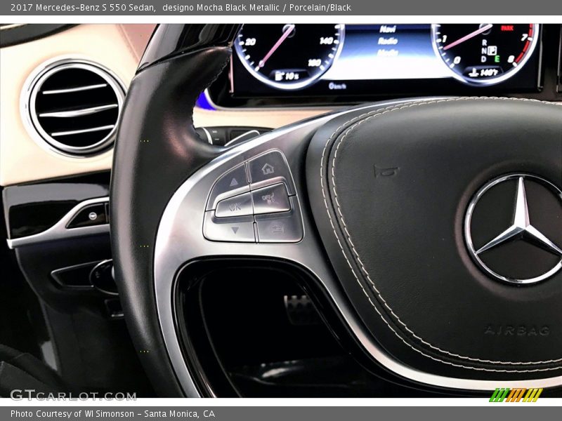 designo Mocha Black Metallic / Porcelain/Black 2017 Mercedes-Benz S 550 Sedan