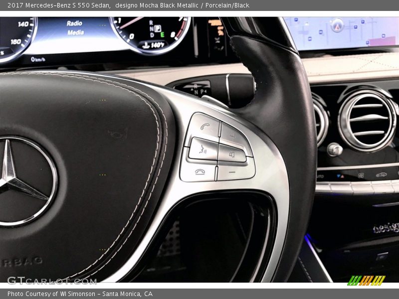 designo Mocha Black Metallic / Porcelain/Black 2017 Mercedes-Benz S 550 Sedan