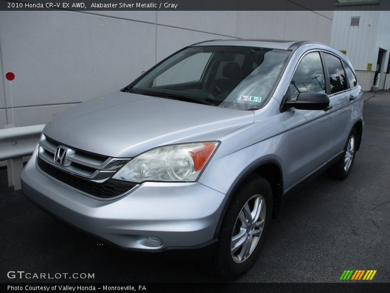 Alabaster Silver Metallic / Gray 2010 Honda CR-V EX AWD