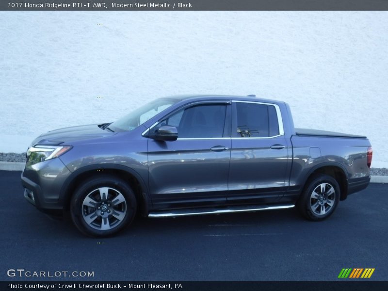 Modern Steel Metallic / Black 2017 Honda Ridgeline RTL-T AWD