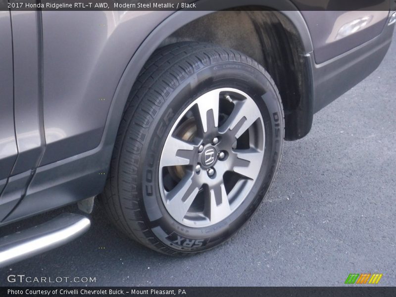 Modern Steel Metallic / Black 2017 Honda Ridgeline RTL-T AWD