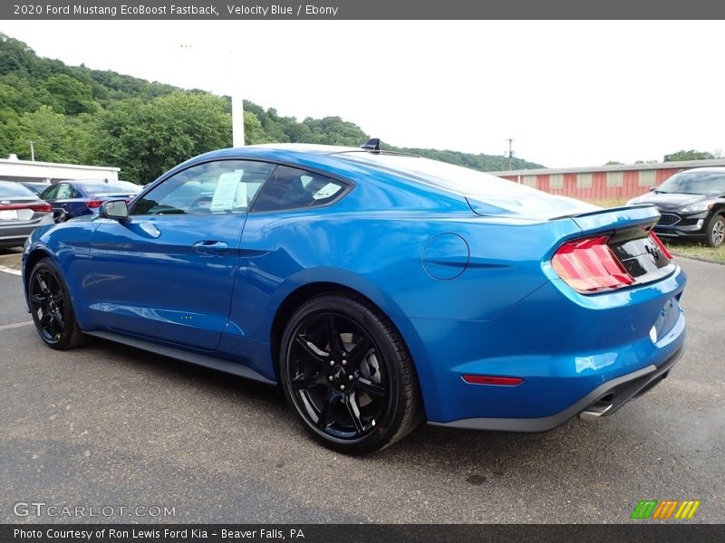 Velocity Blue / Ebony 2020 Ford Mustang EcoBoost Fastback