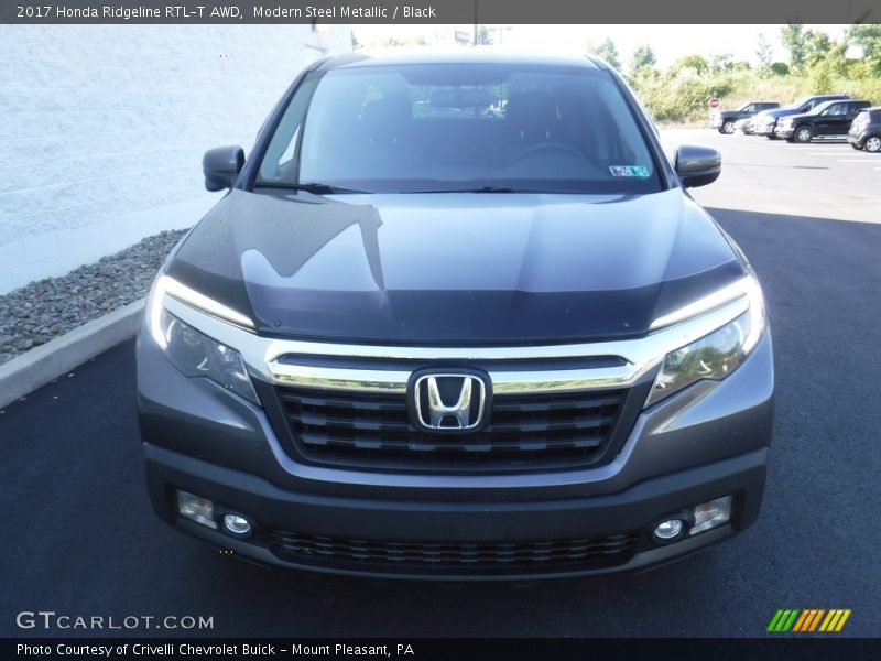 Modern Steel Metallic / Black 2017 Honda Ridgeline RTL-T AWD
