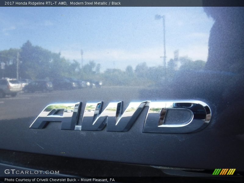 Modern Steel Metallic / Black 2017 Honda Ridgeline RTL-T AWD