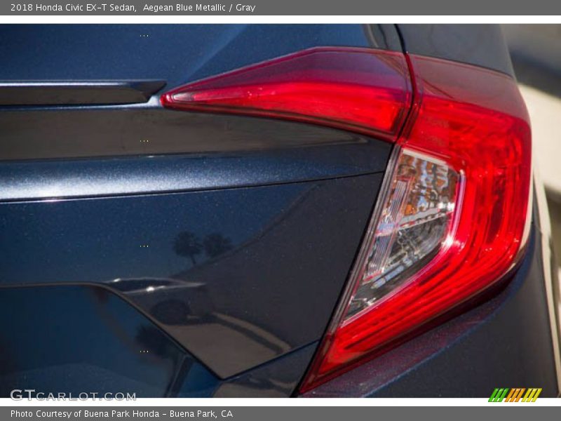 Aegean Blue Metallic / Gray 2018 Honda Civic EX-T Sedan