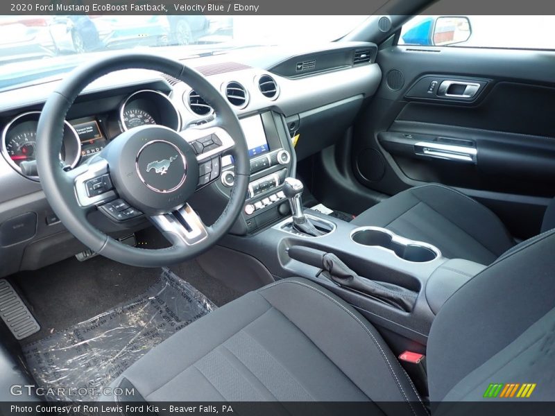 Velocity Blue / Ebony 2020 Ford Mustang EcoBoost Fastback