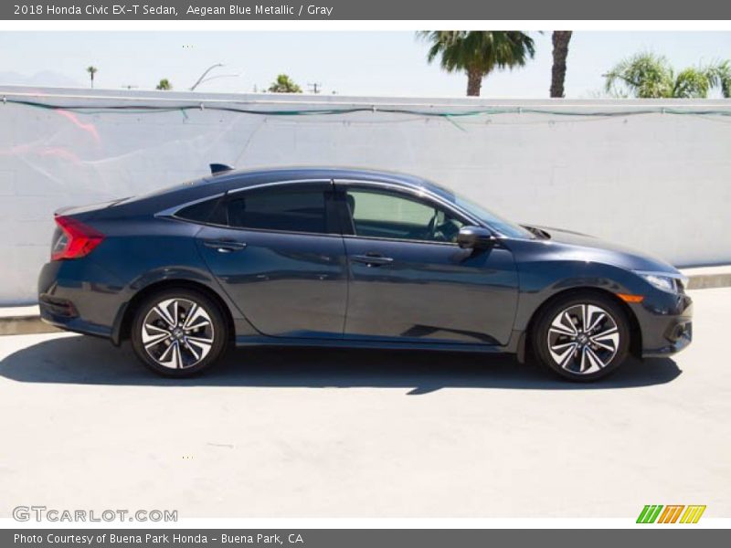 Aegean Blue Metallic / Gray 2018 Honda Civic EX-T Sedan