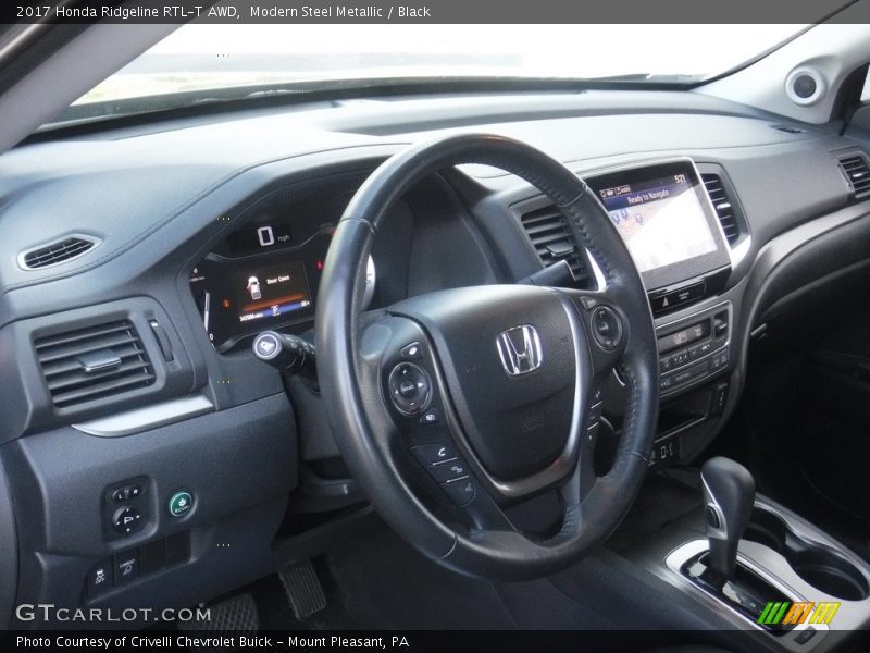Modern Steel Metallic / Black 2017 Honda Ridgeline RTL-T AWD