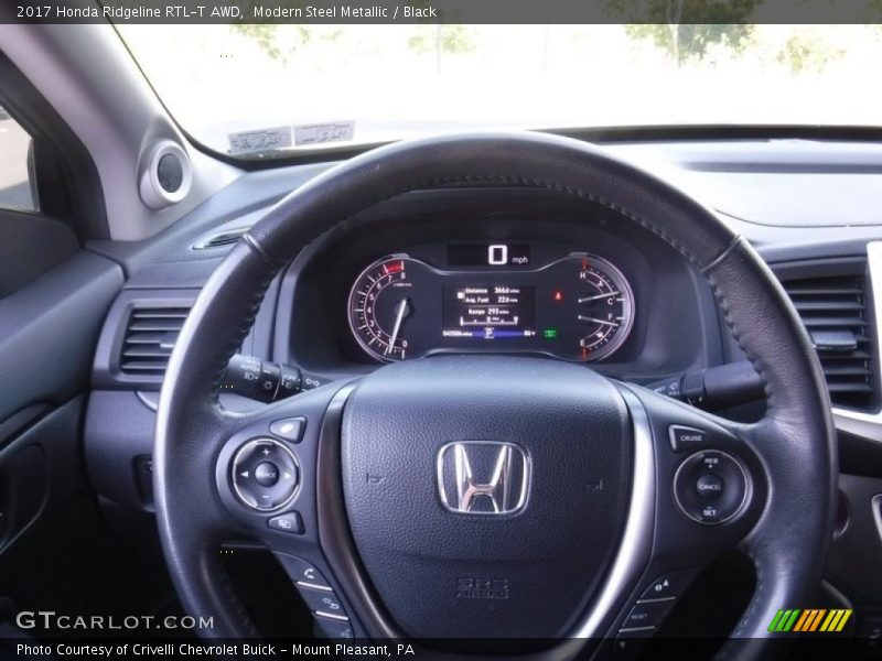 Modern Steel Metallic / Black 2017 Honda Ridgeline RTL-T AWD