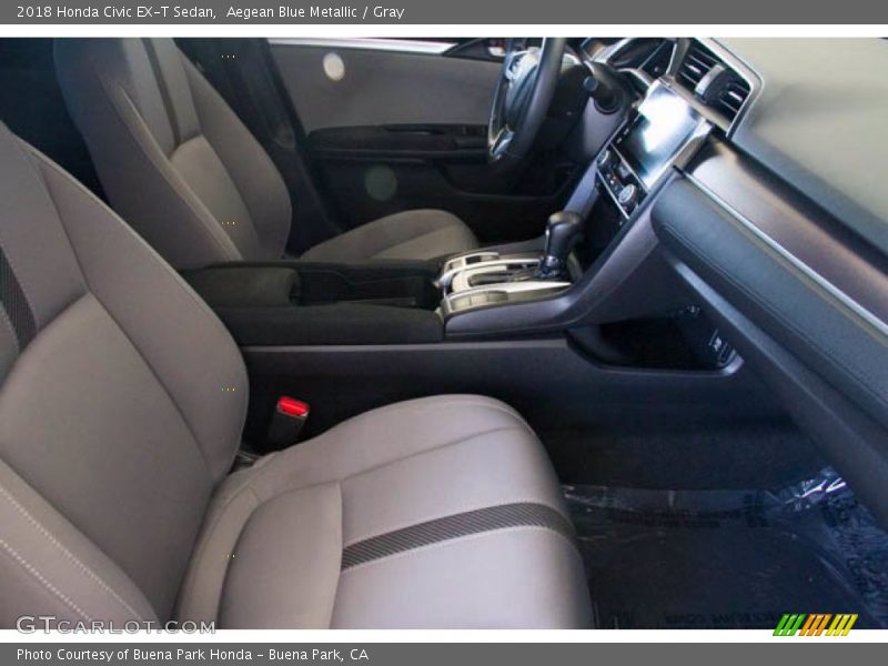 Aegean Blue Metallic / Gray 2018 Honda Civic EX-T Sedan