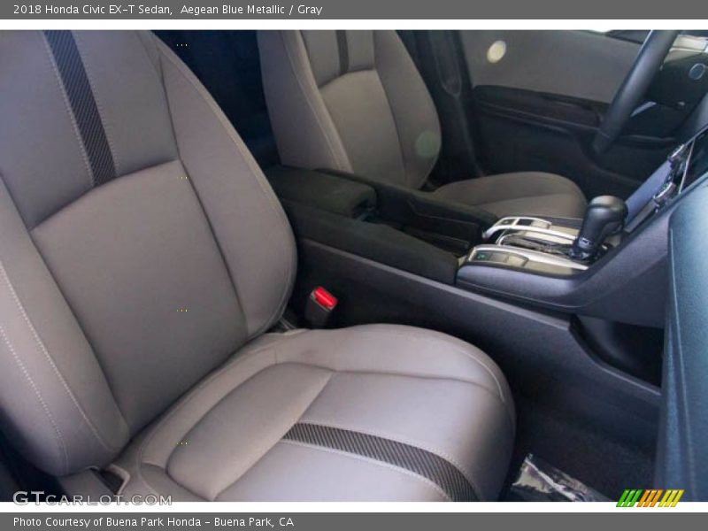 Aegean Blue Metallic / Gray 2018 Honda Civic EX-T Sedan