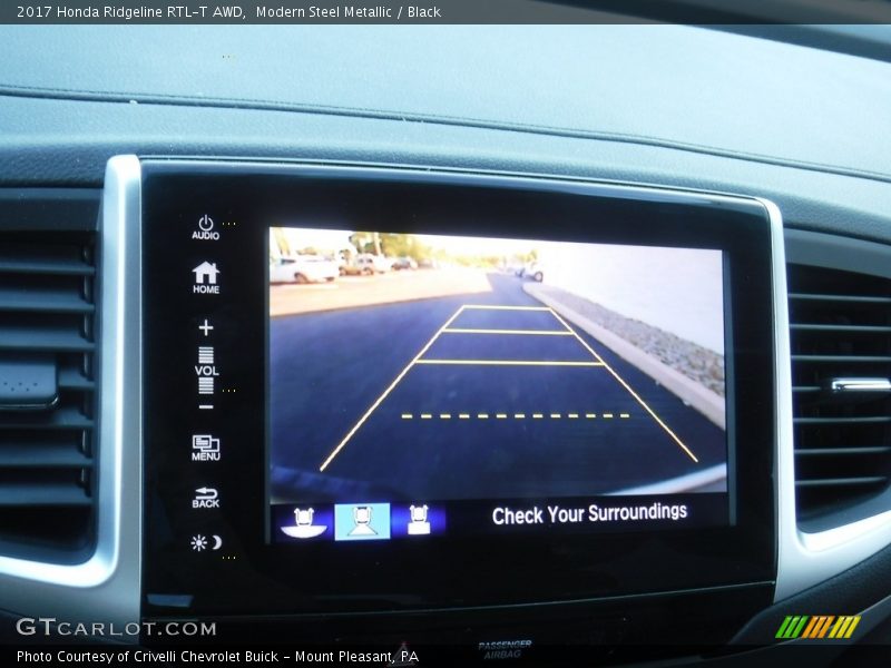 Modern Steel Metallic / Black 2017 Honda Ridgeline RTL-T AWD
