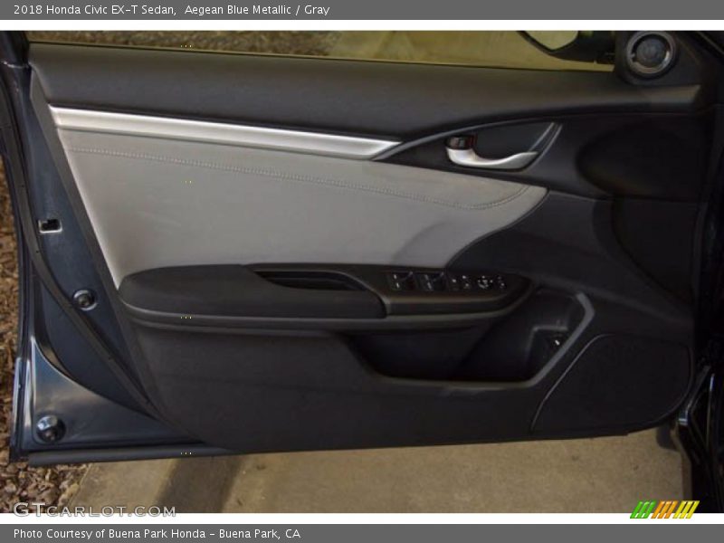 Aegean Blue Metallic / Gray 2018 Honda Civic EX-T Sedan