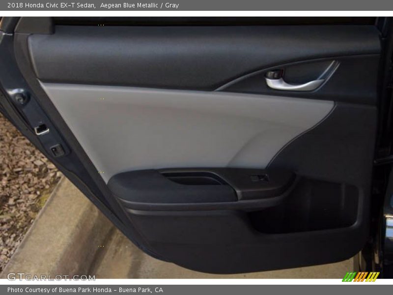 Aegean Blue Metallic / Gray 2018 Honda Civic EX-T Sedan