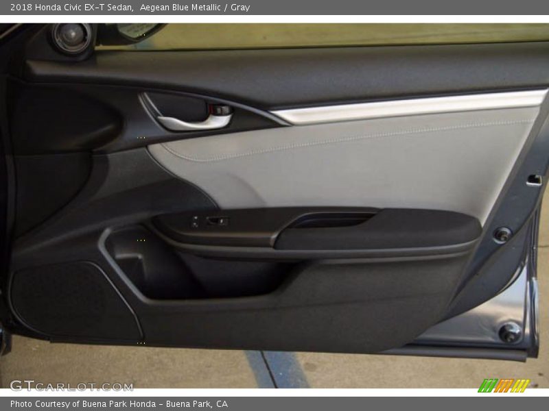 Aegean Blue Metallic / Gray 2018 Honda Civic EX-T Sedan