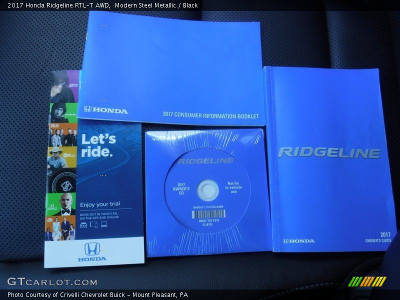 Modern Steel Metallic / Black 2017 Honda Ridgeline RTL-T AWD