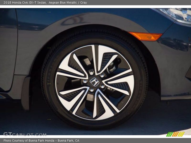 Aegean Blue Metallic / Gray 2018 Honda Civic EX-T Sedan