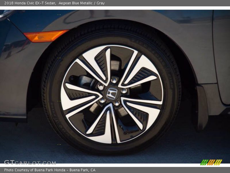 Aegean Blue Metallic / Gray 2018 Honda Civic EX-T Sedan