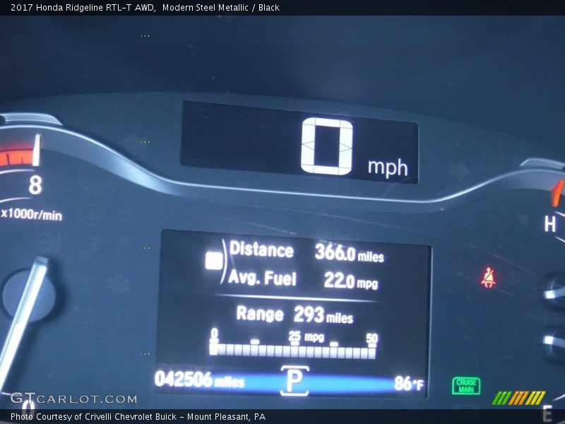 Modern Steel Metallic / Black 2017 Honda Ridgeline RTL-T AWD